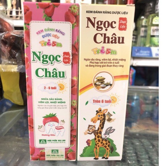 Kem đánh răng dược liệu Ngọc Châu Trẻ Em hương dâu