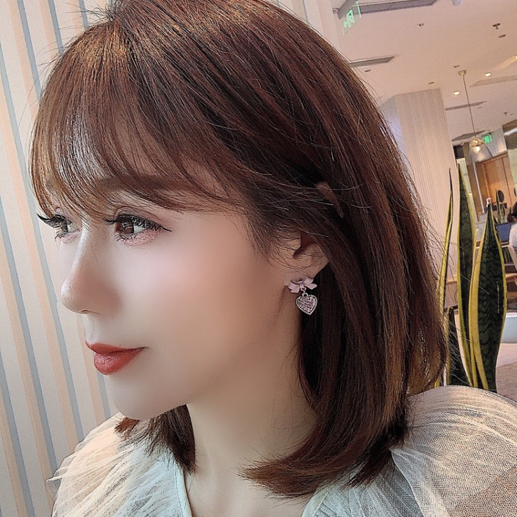 [Hàng Sẵn] Bông Tai Nơ Trái Tim Màu Tím Dịu Dàng Bắt Mắt