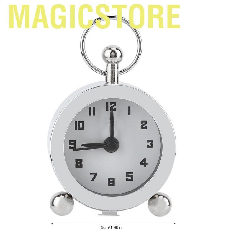 Magicstore Metal mechanical hand-winding alarm clock with mini Silent and digital for room time mana