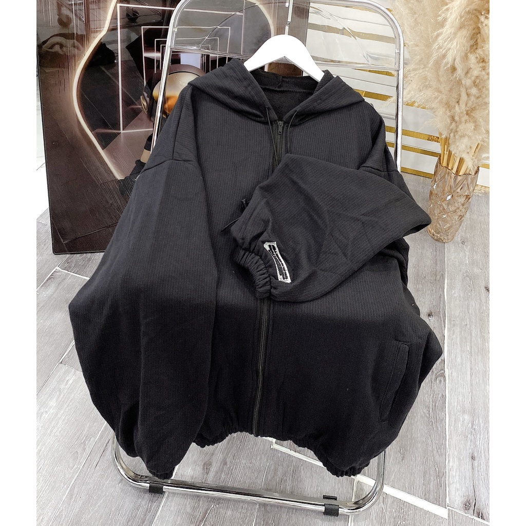 Khoác Nỉ Thêu Tim Chữ Nevver Dáng Rộng Chất Tăm Sọc Form To Nam Nữ