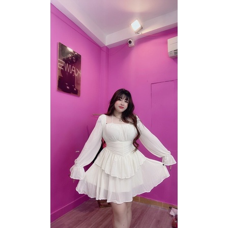 ĐẦM XOÈ CỔ YẾM VOAN NHÚN TIỂU THƯ BIGSIZE (60-90kg)