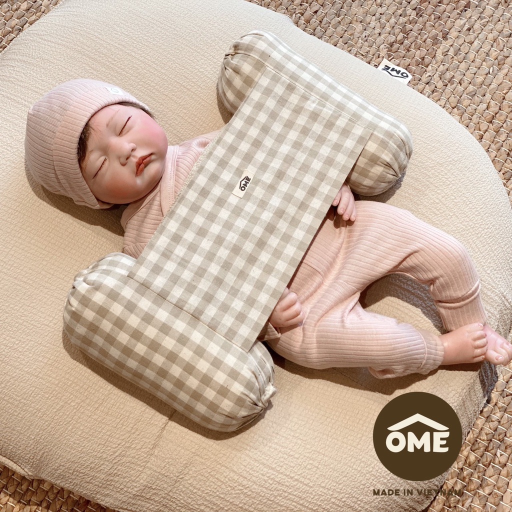 Gối Chặn Cao Cấp Hạt Diêm Mạch Ôme Chống Giật Mình Cho Bé Giấc Ngủ Ngon