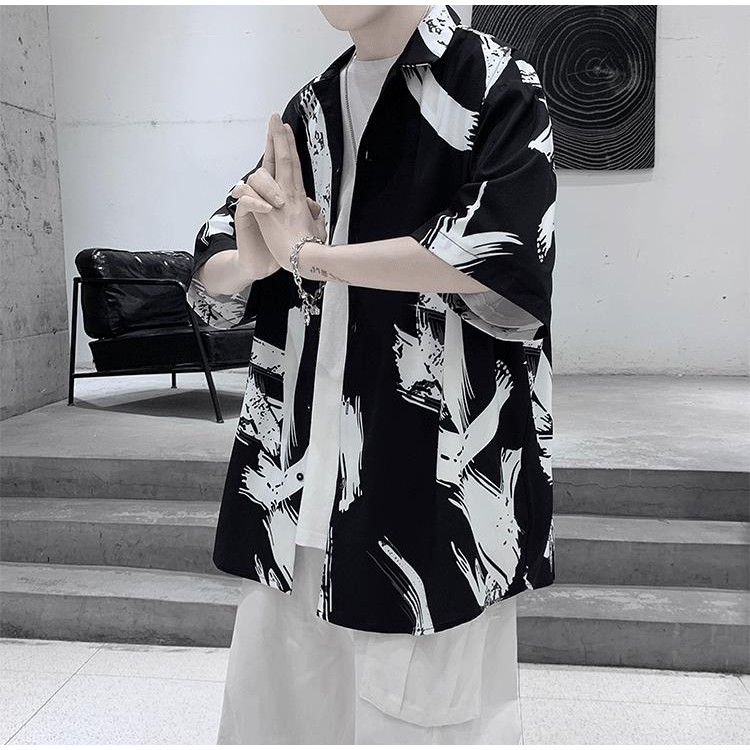 Áo Sơ Mi Nam Tay Lỡ Cổ Vẻ Họa Tiết Vệt Sơn Phong Cách Cá Tính Thời Trang Zenkonu SO MI NAM 1000029 | BigBuy360 - bigbuy360.vn