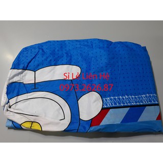 Bộ Chăn Drap Gối Cotton Poly Doremon Thư 5 món mềm mát