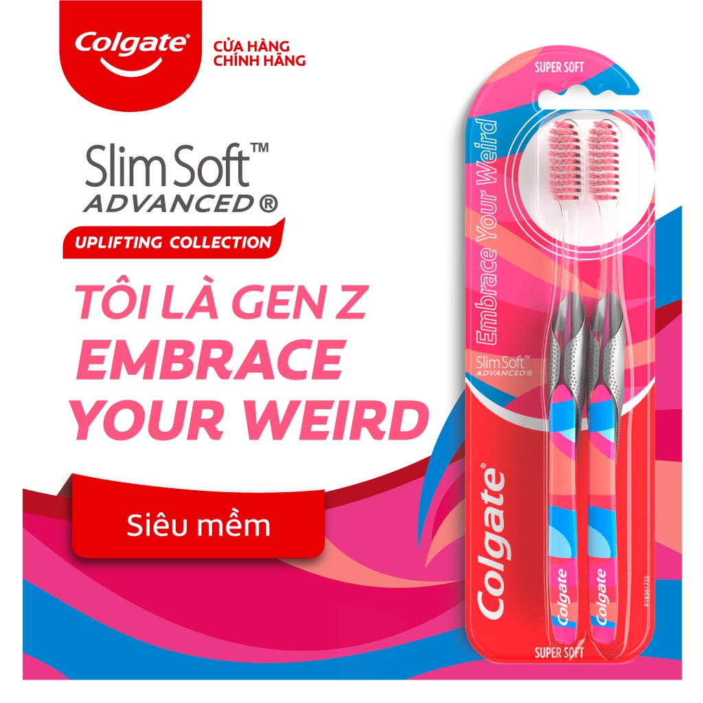 Bộ 2 bàn chải Colgate Slimsoft GenZ 4 cá tính - Embrace your weird