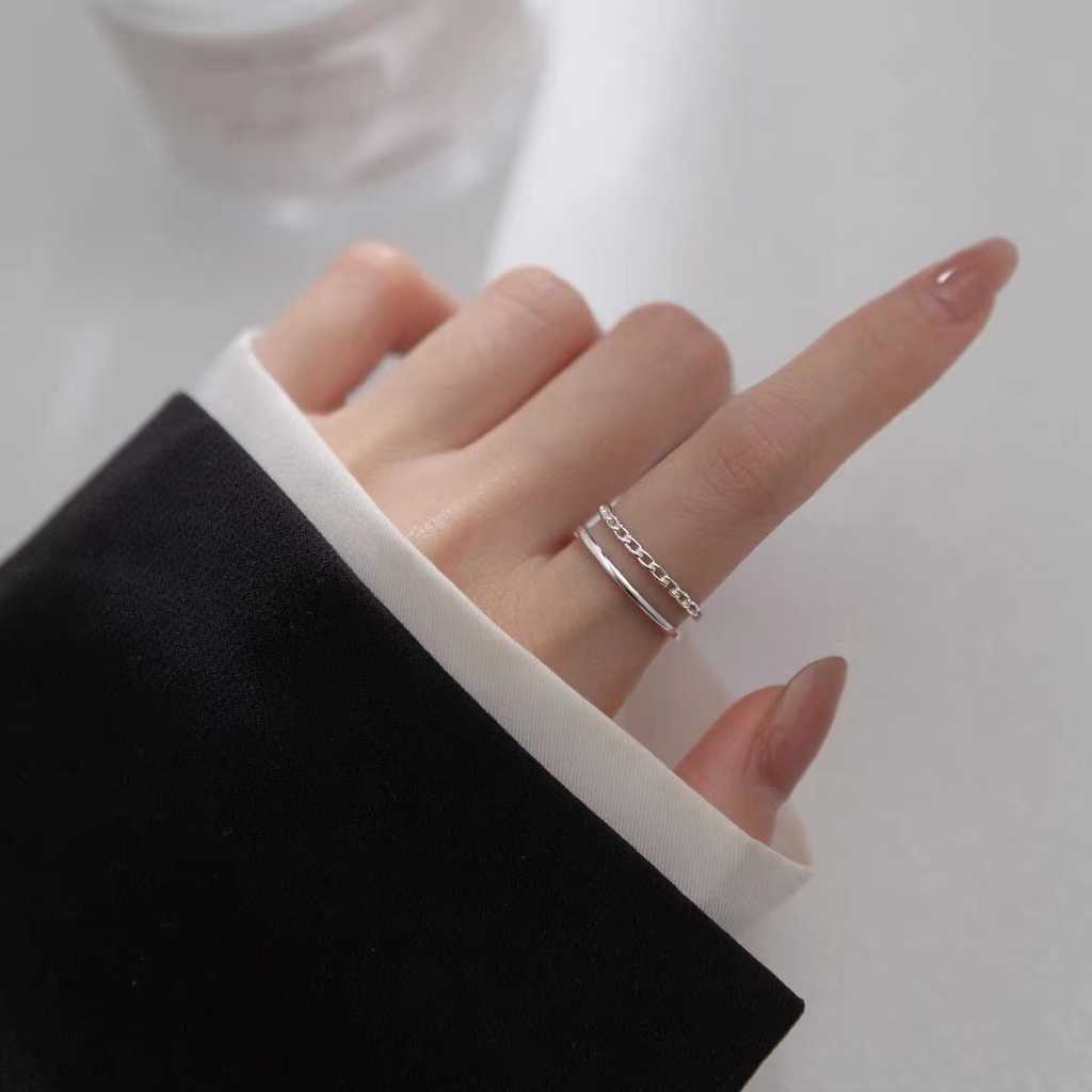 Nhẫn Hở Mạ Bạc 925 Thiết Kế Đơn Giản Thời Trang Cho Nữ