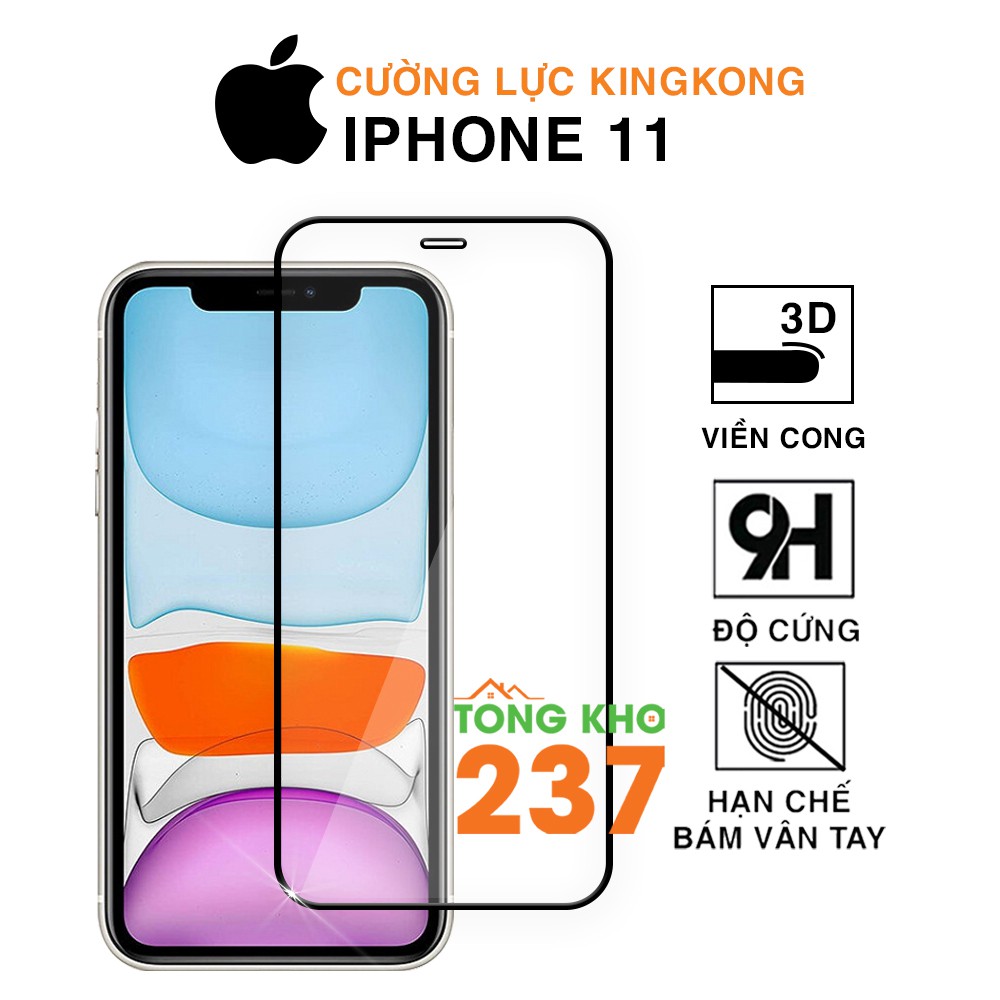 Cường lực Iphone 11 chính hãng KingKong chống va đập trầy xước bản tách hộp – Dán màn hình Iphone 11