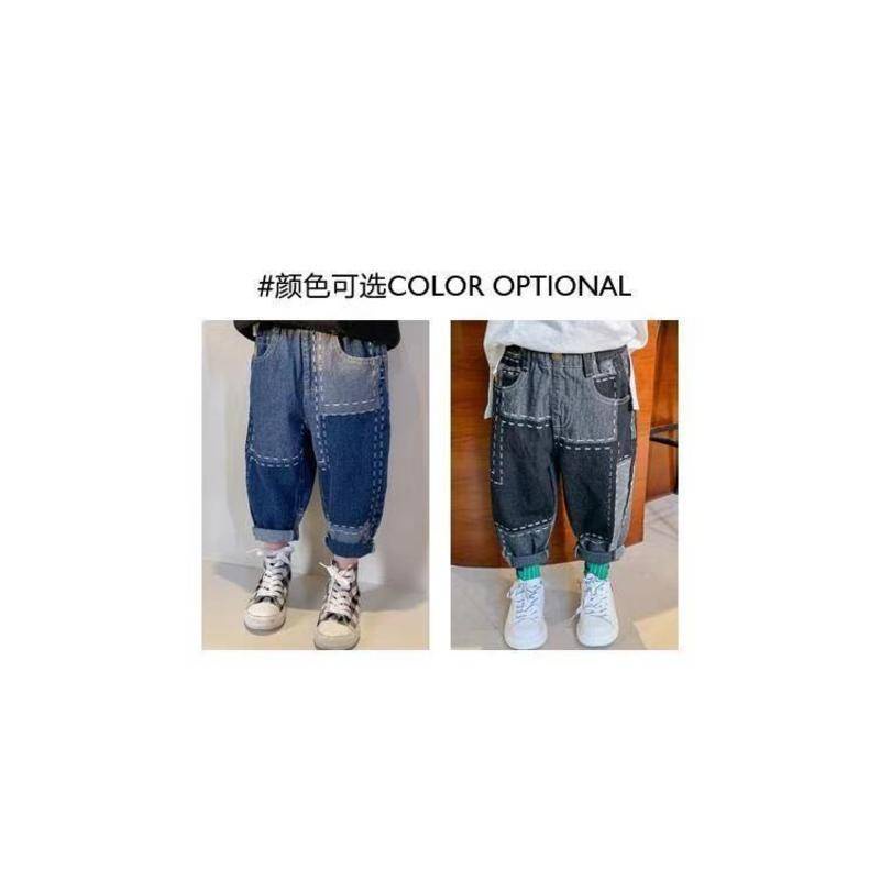 [Bán Chạy] Quần Jean Dài Ống Thẳng Dáng Rộng Vải Cotton Dày Mềm Mại Phong Cách Hàn Quốc Dễ Phối Đồ Dành Cho Bé Trai