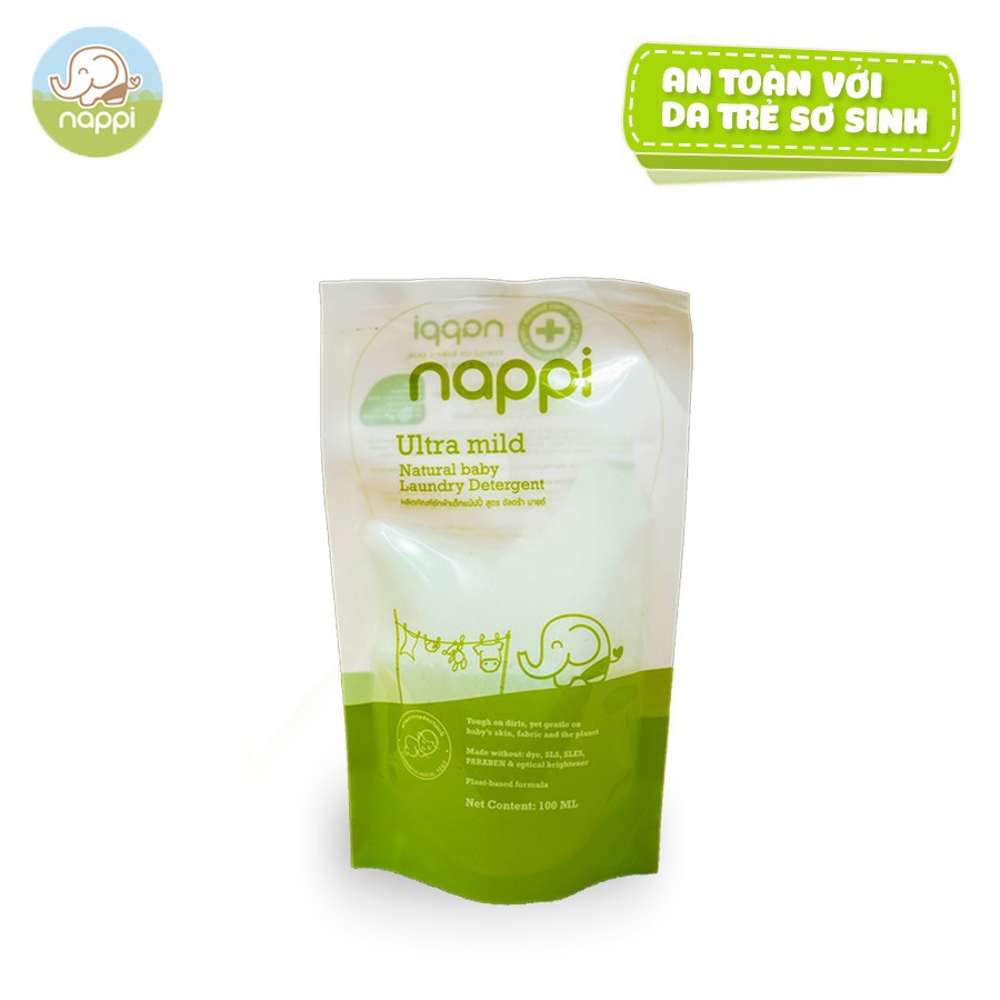 Nước giặt cho bé Dầu Cọ Nappi [GÓI 100ML] | Nước giặt cho bé sơ sinh an toàn  cho da trẻ sơ sinh &amp; da nhạy cảm