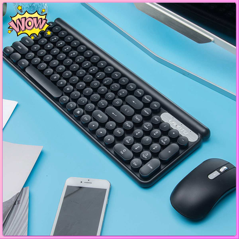 Set Bàn Phím + Chuột + Chuột Không Dây 2.4g Phong Cách Retro | BigBuy360 - bigbuy360.vn