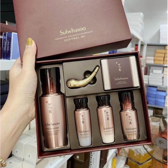 Set Tinh Chất Chống Nhăn Vùng Mắt Chiết Xuất Thông Đỏ Sulwhasoo Timetreasure Invigorating Eye Serum Set