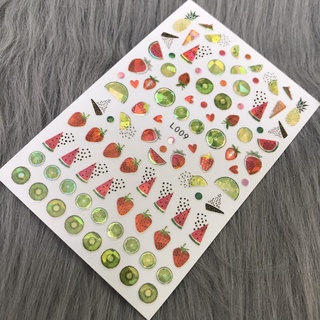 Sticker dán móng chủ đề hoa quả 3D