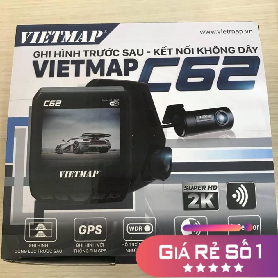 Camera hành trình ghi hình trước và sau Vietmap C62 GPS/WIFI/ADAS