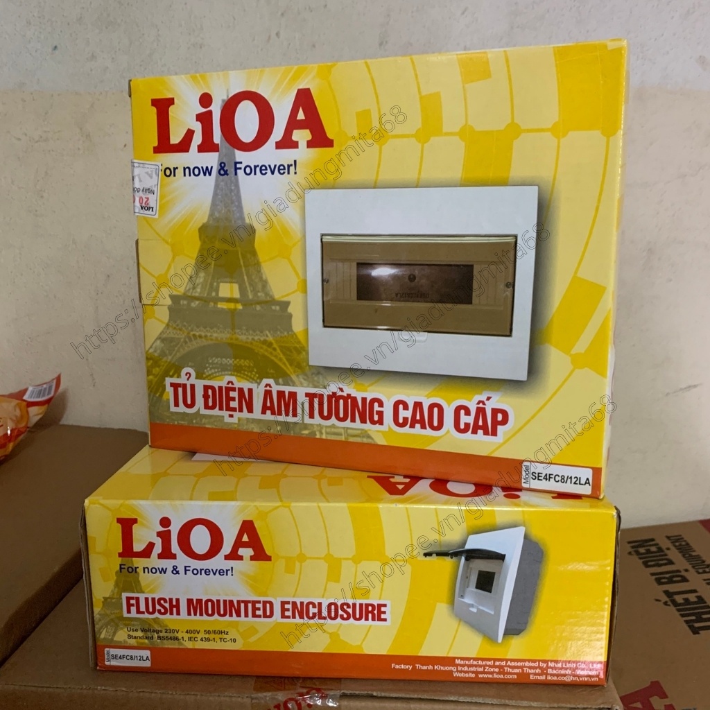 Tủ điện nhựa chứa aptomat Lioa - Tủ điện âm tường gài át - vị trí 2 đến 12 át- MITA