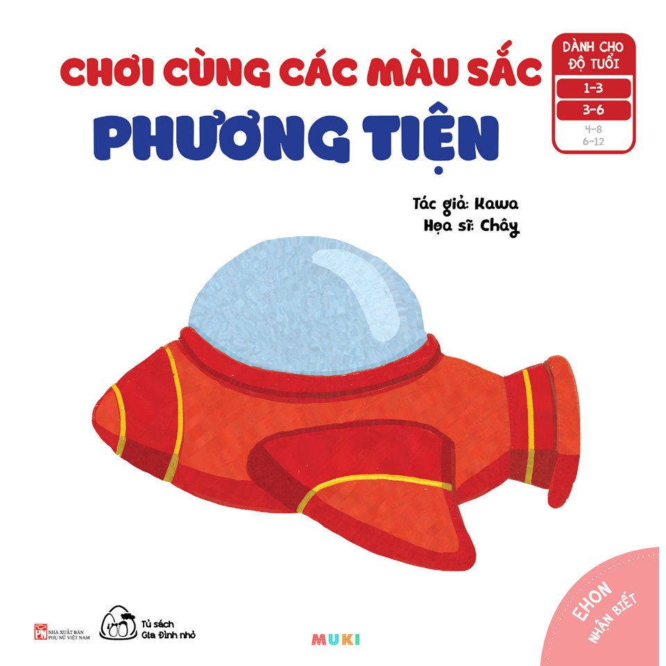 Sách Ehon Nhận Biết - Chơi Cùng Các Màu Sắc - Bộ 3 Cuốn (Phương Tiện, Đồ Ăn, Đồ Dùng)