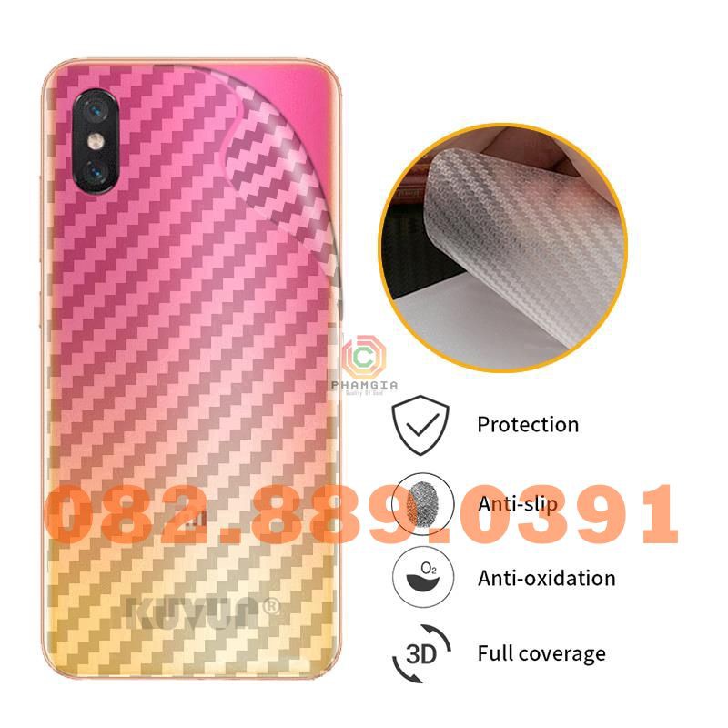 Miếng dán mặt lưng skin carbon Xiaomi 8/8 SE/8 Pro/8 Lite