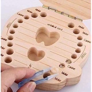 Hộp gỗ đựng răng sữa cho bé