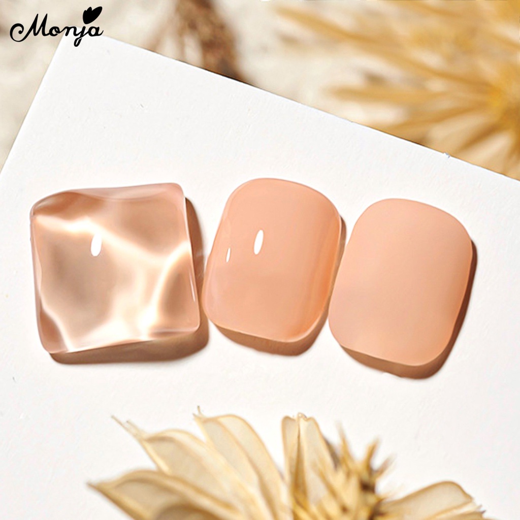 Gel sơn móng tay MONJA DIY 16 màu sắc trơn tùy chọn lấp lánh nhanh khô
