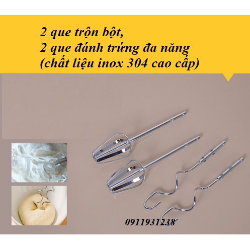 Máy Đánh Trứng Cầm Tay Mini Cao Cấp Với 7 Tốc Độ Cực Mạnh - Hoạt Động Êm Ái