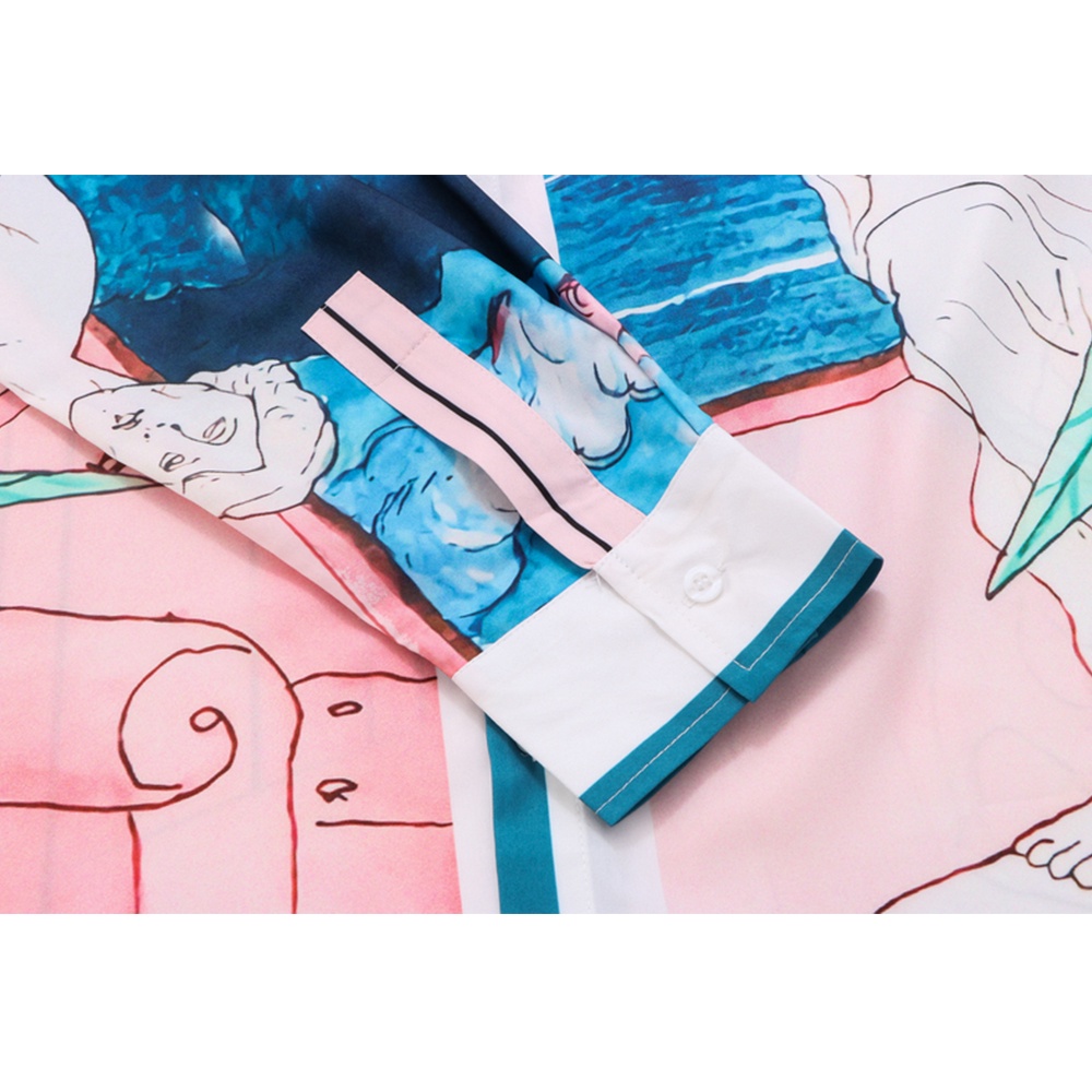 Áo Sơ Mi Tay Dài Cổ Bẻ In Biểu Tượng Tối Màu Thời Trang Mùa Thu Cho Nam Và Nữ