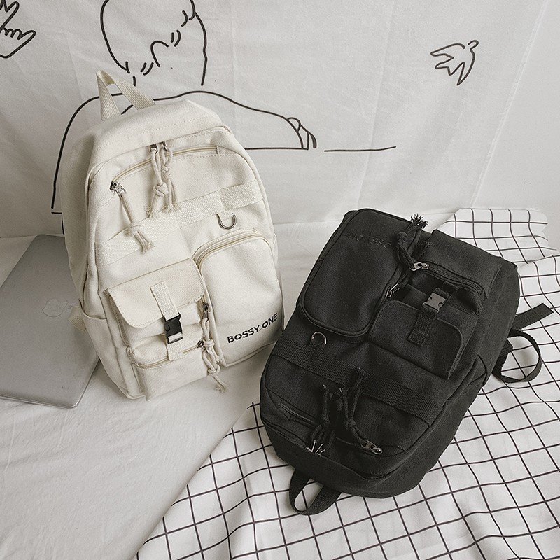 Ba Lô Đi Học Phong Cách Đường Phố Hồng Kông ko068 Thời Trang Cho Nam Và Nữ