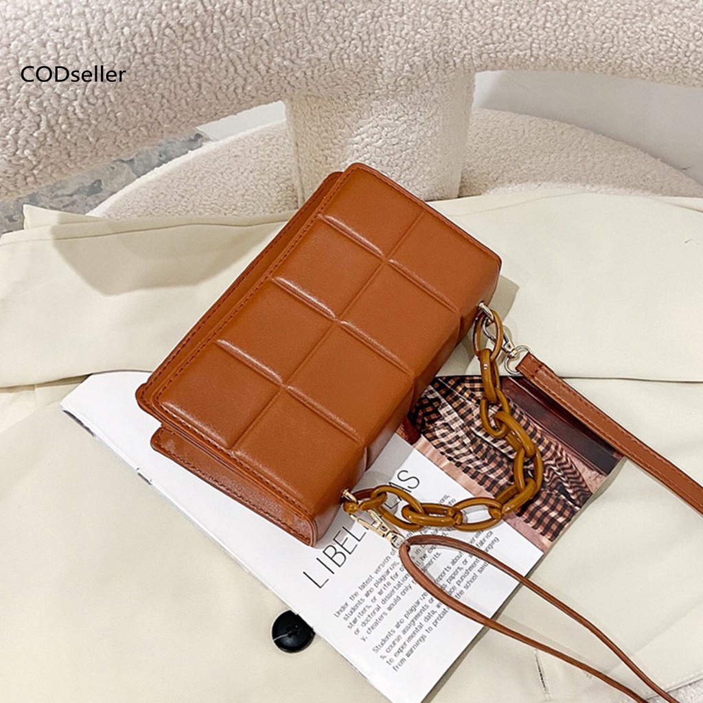 COD_ Faux Leather Messenger Bag Suction Buckle Shoulder Bag Adjustable for Holiday