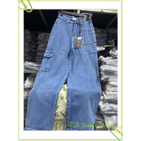 [kèm ảnh thật] QUẦN JEANS DÁNG SUÔNG TÚI HỘP TỪ TIQI.JEAN1988