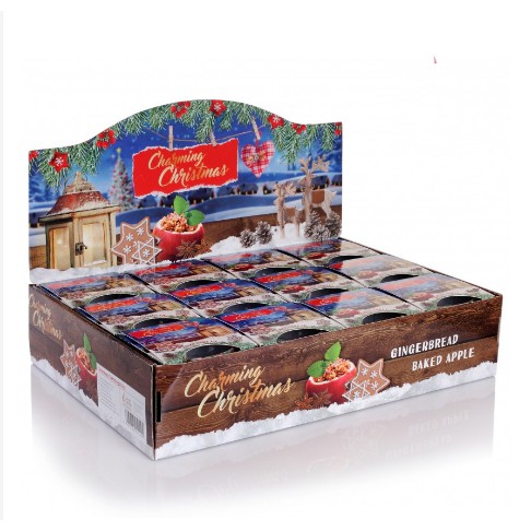 Ly Nến Thơm Tinh Dầu Bartek Charming Christmas 115g.BÁNH TÁO NƯỚNG.Khử mùi,Nến tinh dầu cao cấp nhập khẩu châu âu.