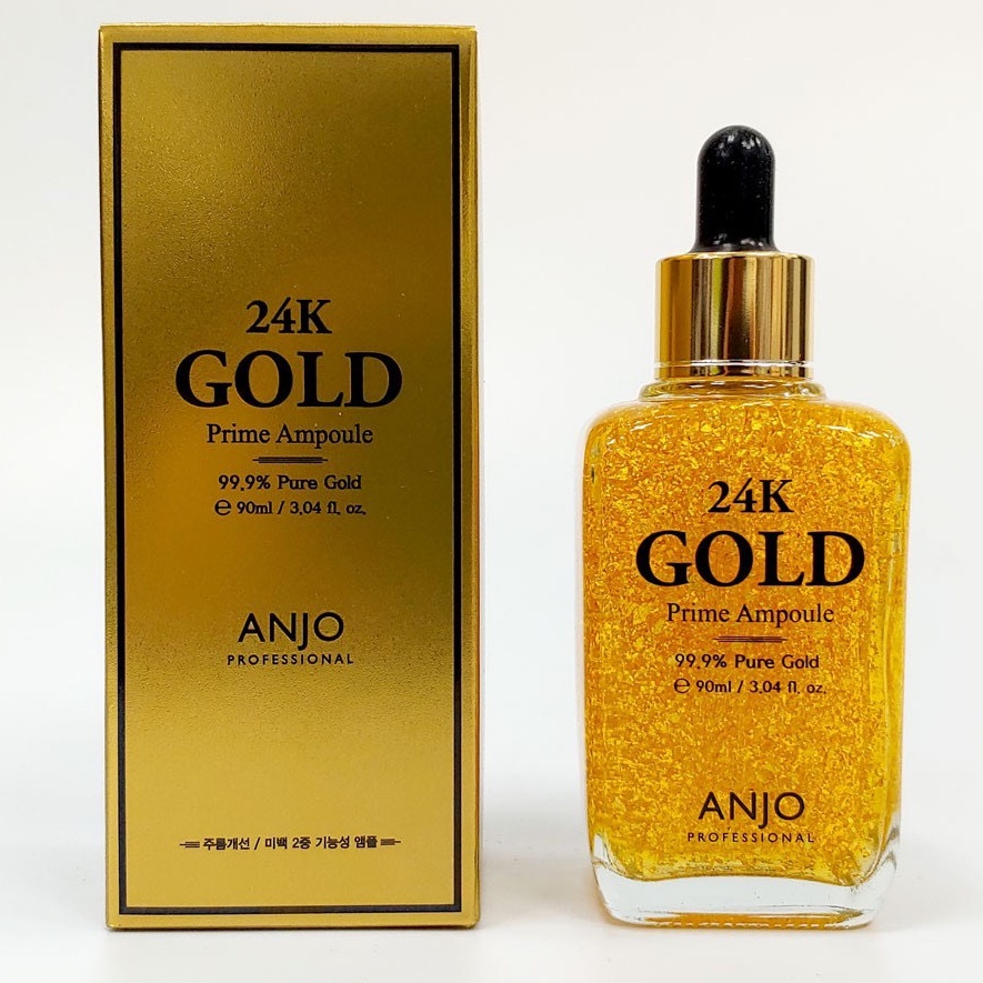 Tinh chất dưỡng da chống lão hóa vàng Anjo 24K Gold Prime Ampoule 90ml - 99,9% VÀNG 24K NGUYÊN CHẤT