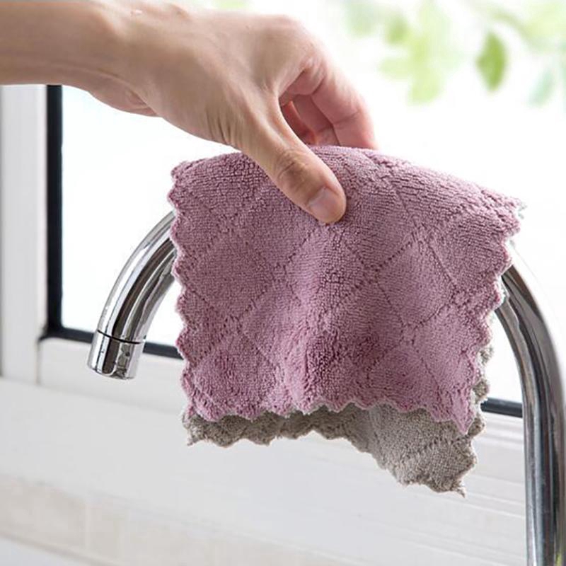 Bộ 4 khăn lau chùi nhà bếp bằng vải sợi nhỏ đa năng tiện dụng