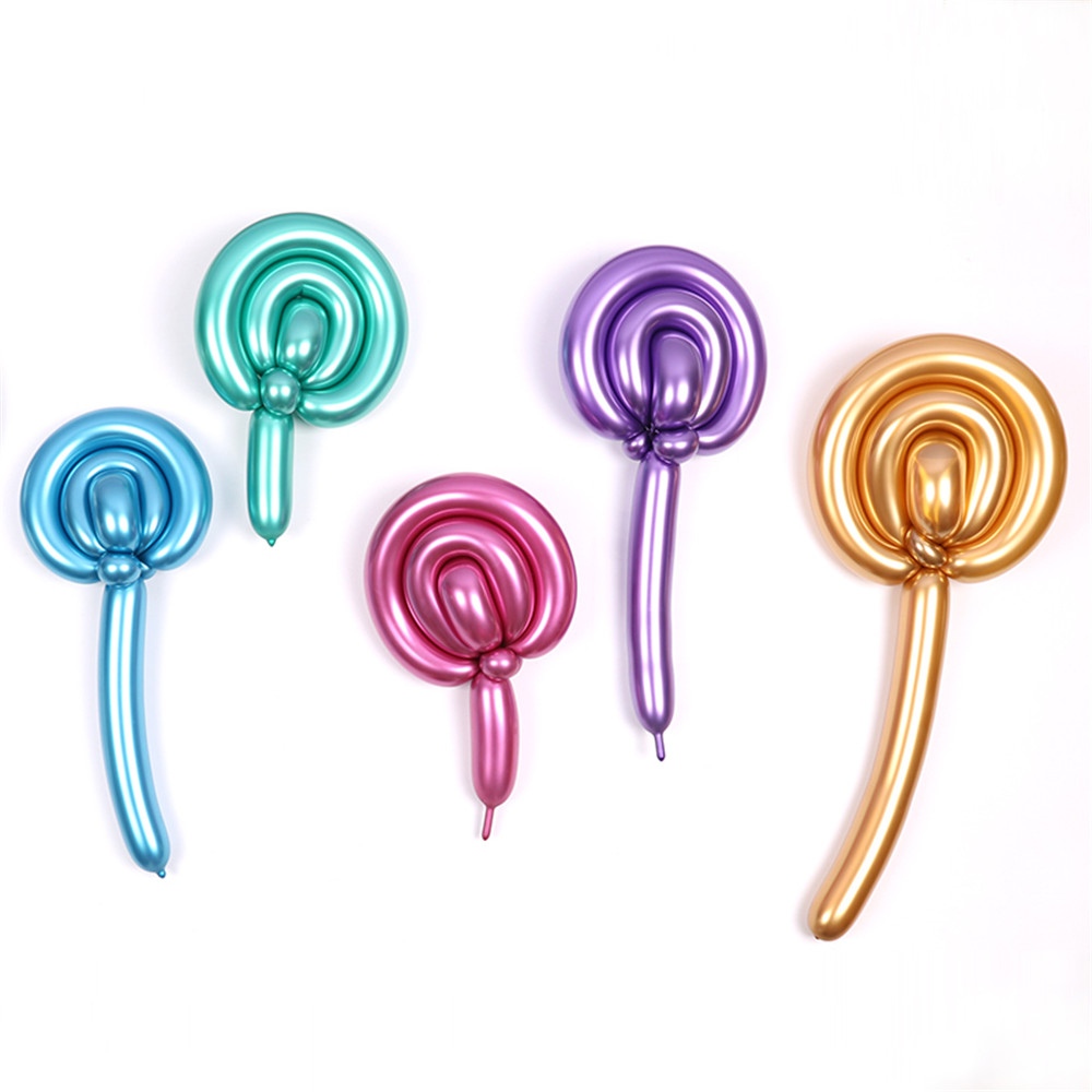 10 Bong Bóng Kim Loại Dài 1.2m Hình Động Vật Hoa Trang Trí Tiệc Cưới
