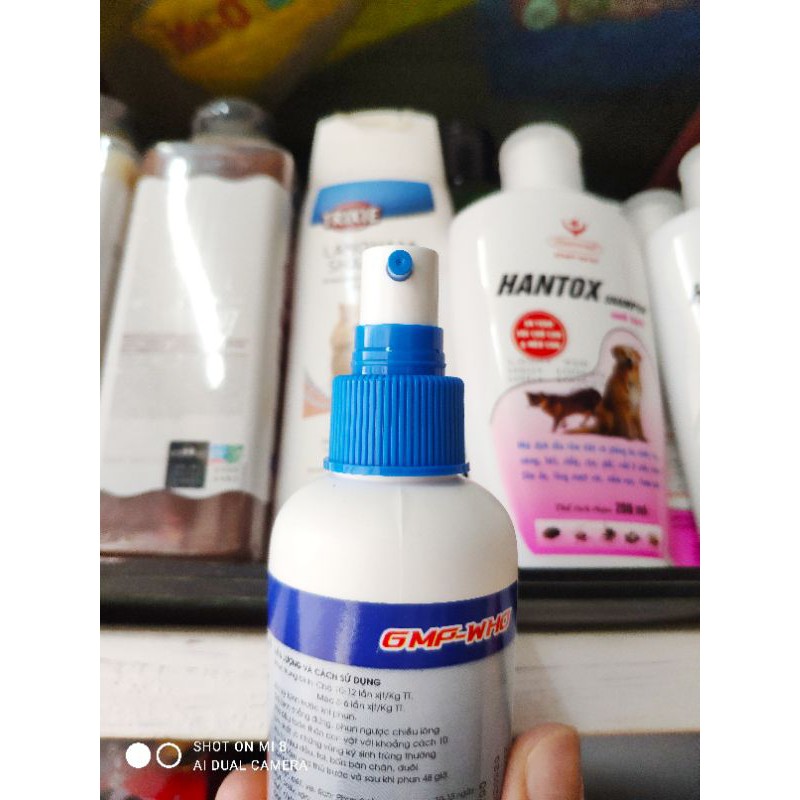 Xịt diệt bọ chét, ve, rận, ghẻ Hantox spray an toàn, hiệu quả cao