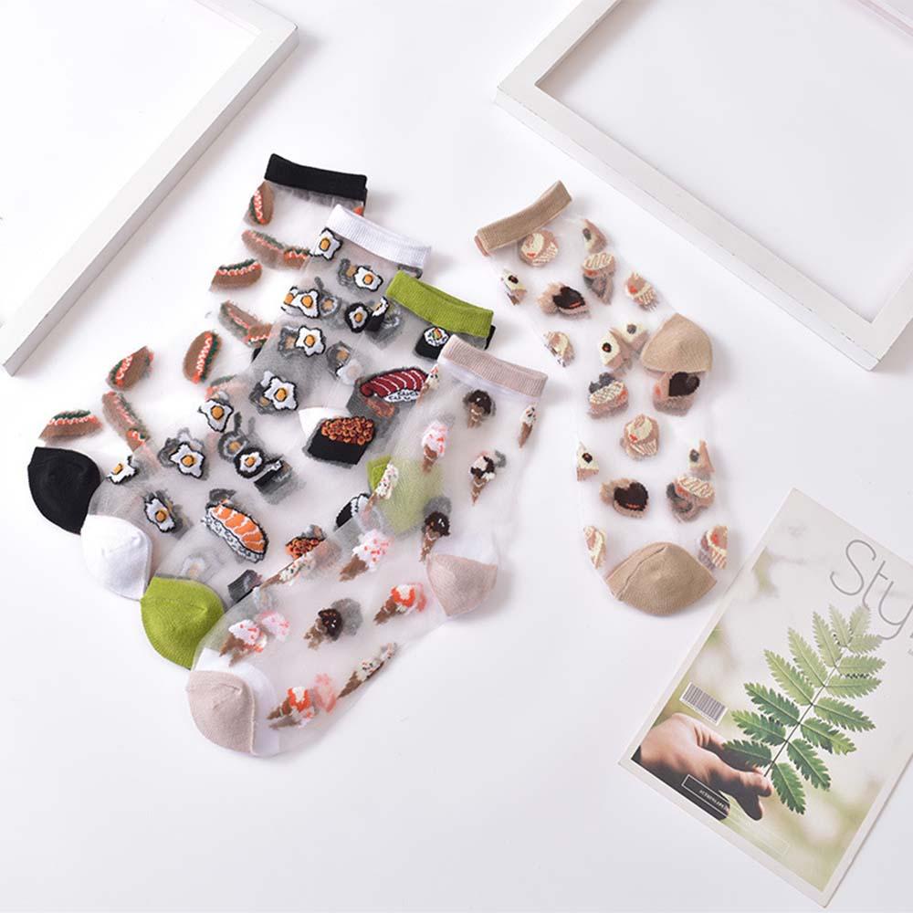 Vớ Lụa Thủy Tinh MOCHO Mỏng Hình Bánh Kem Hàn Quốc Cho Nữ