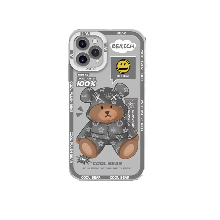 Ốp Điện Thoại TPU Silicon Mềm Hình Gấu Cho IPhone 12 13 SE 6 6S 7 8 Plus X XS XR 11 Pro Max