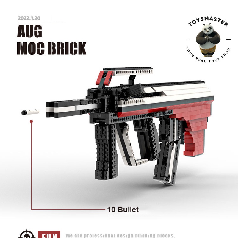 Đồ Chơi Lắp Ráp Kiểu LEGO Súng Mô Hình PUBG AUG55 Black Red Với 1053 Mảnh Ghép,Bản Thiết Kế Tiêu Chuẩn Kevin 183