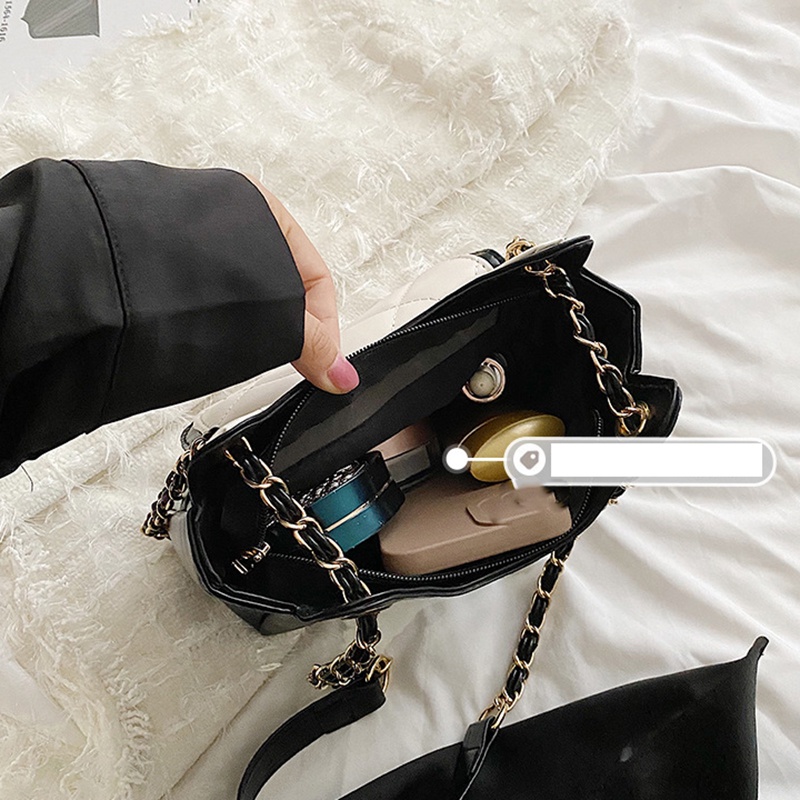 Túi đeo chéo IELGY dây xích bề mặt hình thoi thời trang dành cho nữ