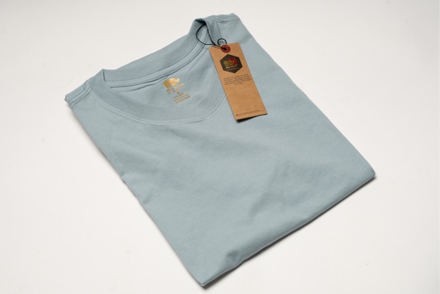 Áo thun nam Nhật Bản Gold Rhino 100% cotton màu xanh khói