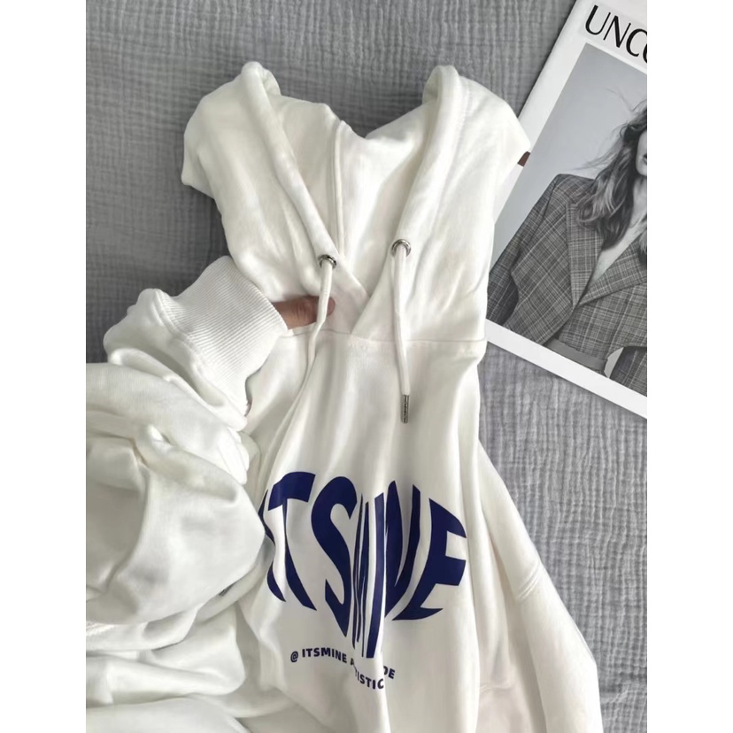 NRVP Áo Hoodie Nữ Tay Dài Dáng Rộng Thời Trang Phong Cách Hàn Quốc