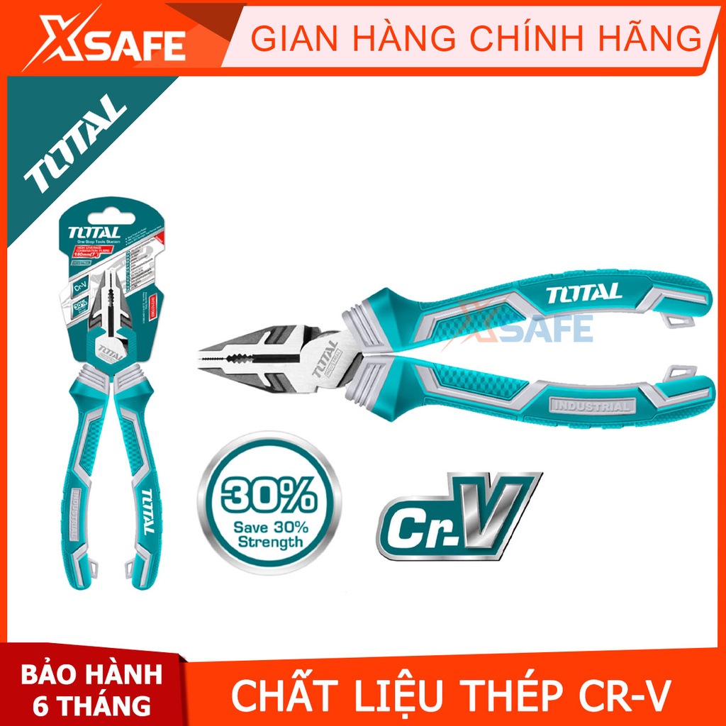 Kìm răng điện đa năng cao cấp TOTAL đủ kích cỡ Kềm răng thép Cr-V siêu cứng, chống rỉ sét, tay cầm cách điện