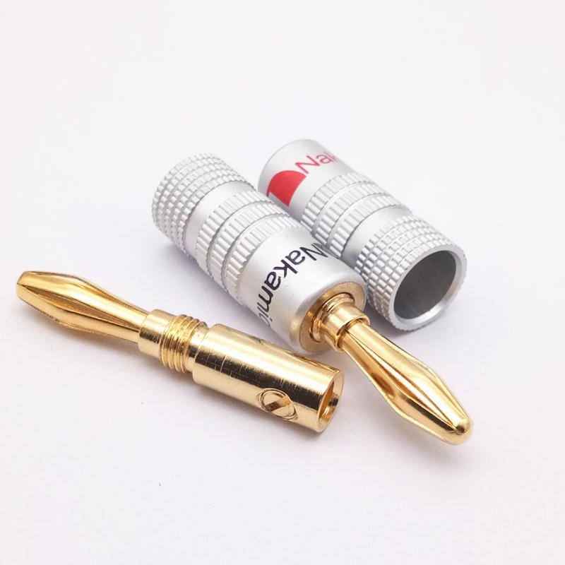 Cặp Jack bắp chuối 4mm Nakamichi (Đỏ + Đen)