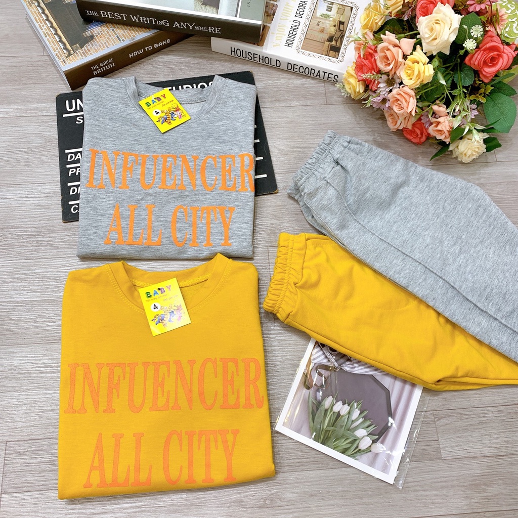 Set bộ quần áo thu đông dành cho bé gái 14-45kg  mẫu ALL CITY. Hàng may kỹ, chất vải đẹp. MA72