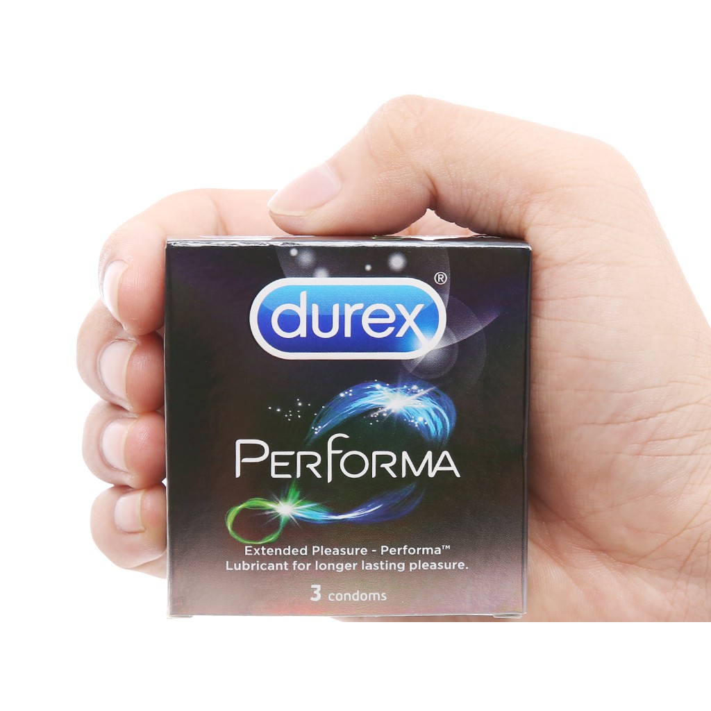 [SẢN PHẨM 1K] Bao cao su DUREX PERFORMA Hộp 3 cái Kéo dài thời gian yêu- CHÍNH HÃNG (Khuyến mãi 1K)