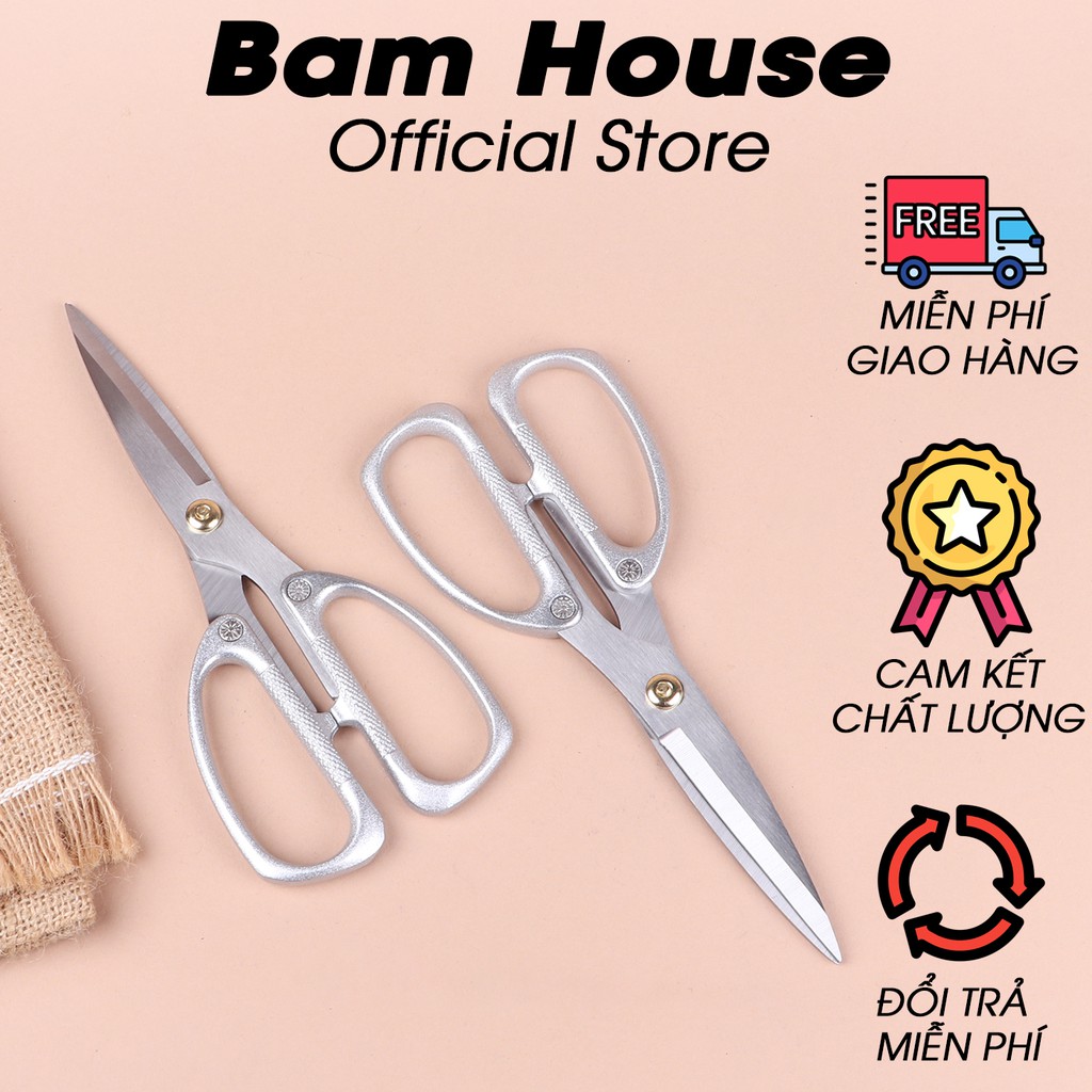 Kéo bếp Bam House cán inox lưỡi thép không gỉ siêu bền cao cấp KCI03 - Gia dụng bếp