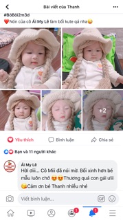 Nón len 2 Bím tóc cho bé siêu iu
