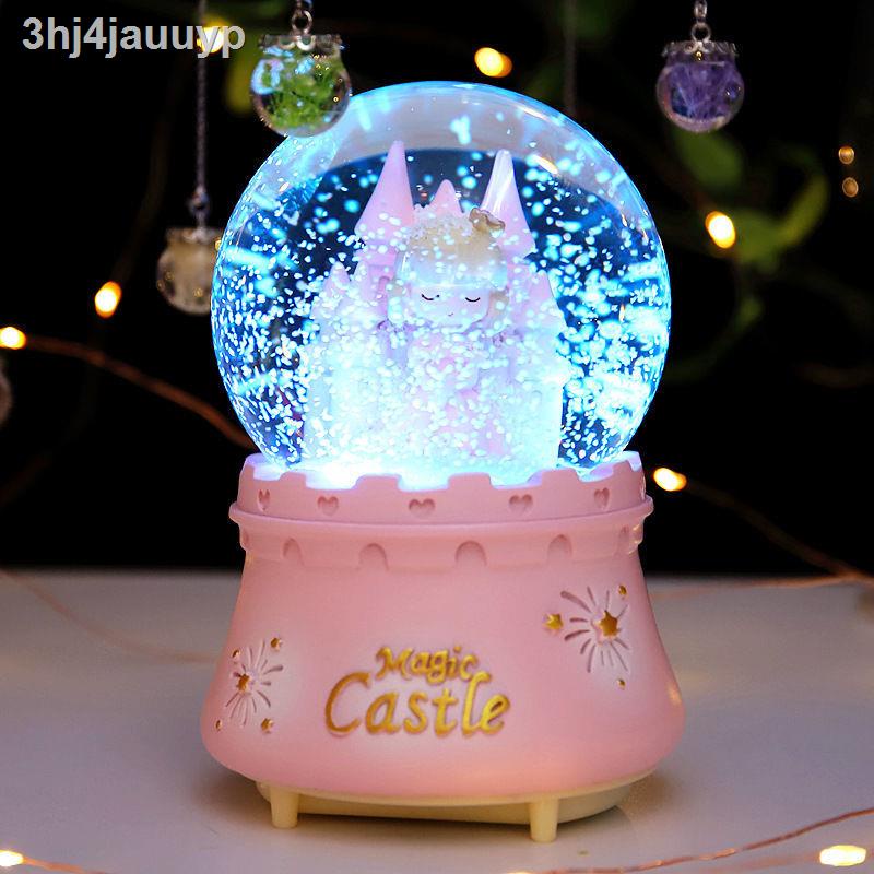 ◕✢∏JE ROU Món quà Giáng sinh Lâu đài dành cho Trẻ em Đêm Giáng sinh Công chúa Quả cầu Pha lê Hộp nhạc Món quà