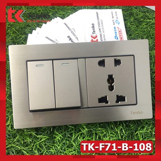Công Tắc - Ổ Cắm Đa Năng Mặt Kim Loại Cao Cấp Tenko - ổ cắm chuẩn ANH TK-F71-D-108