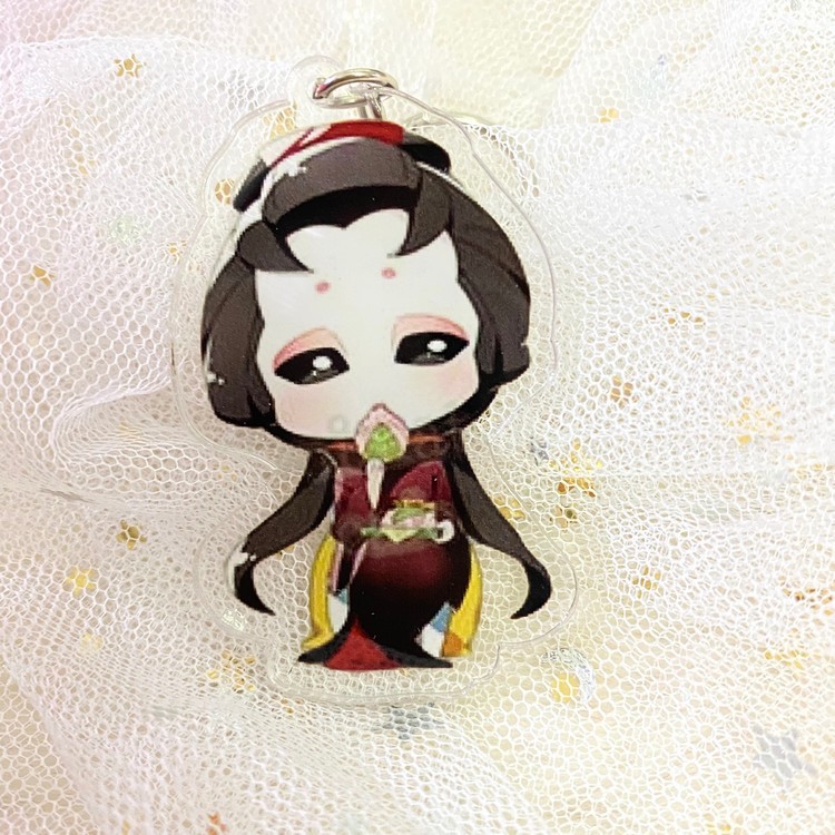 ( Mica trong acrylic) Móc khóa Identity V Nhân cách thứ năm ver ăn bánh in hình anime chibi