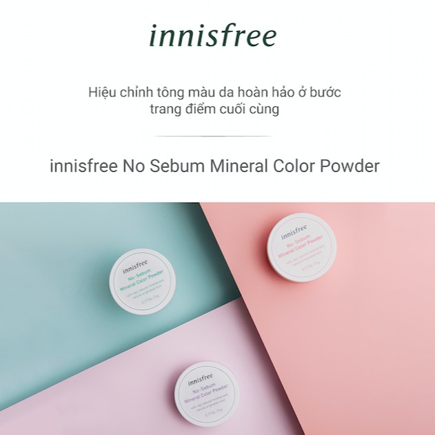 Phấn phủ kiềm dầu dạng bột khoáng có màu innisfree No Sebum Mineral Color Powder 5g