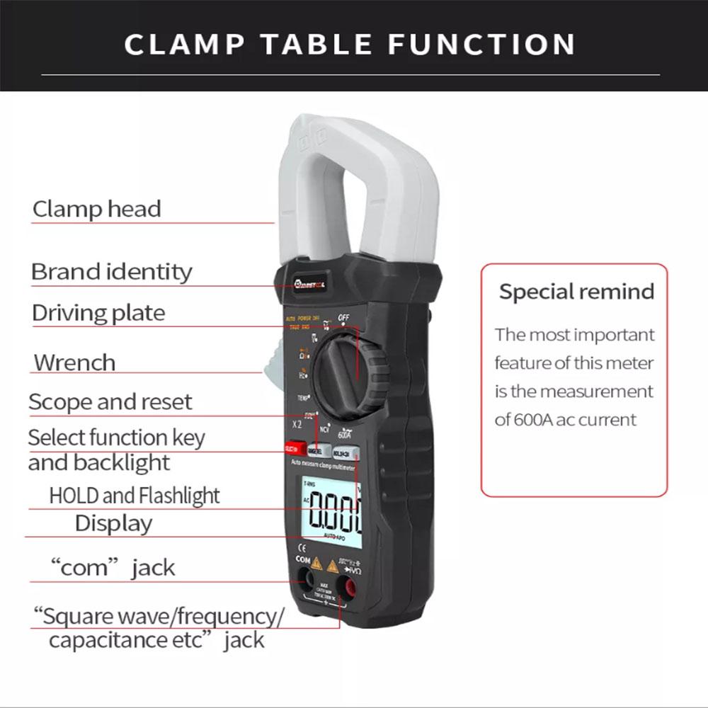 MUSTOOL X2 Pocket 6000 Counts True RMS Clamp Meter AC Voltage&Current Digital Multimeter Automatic