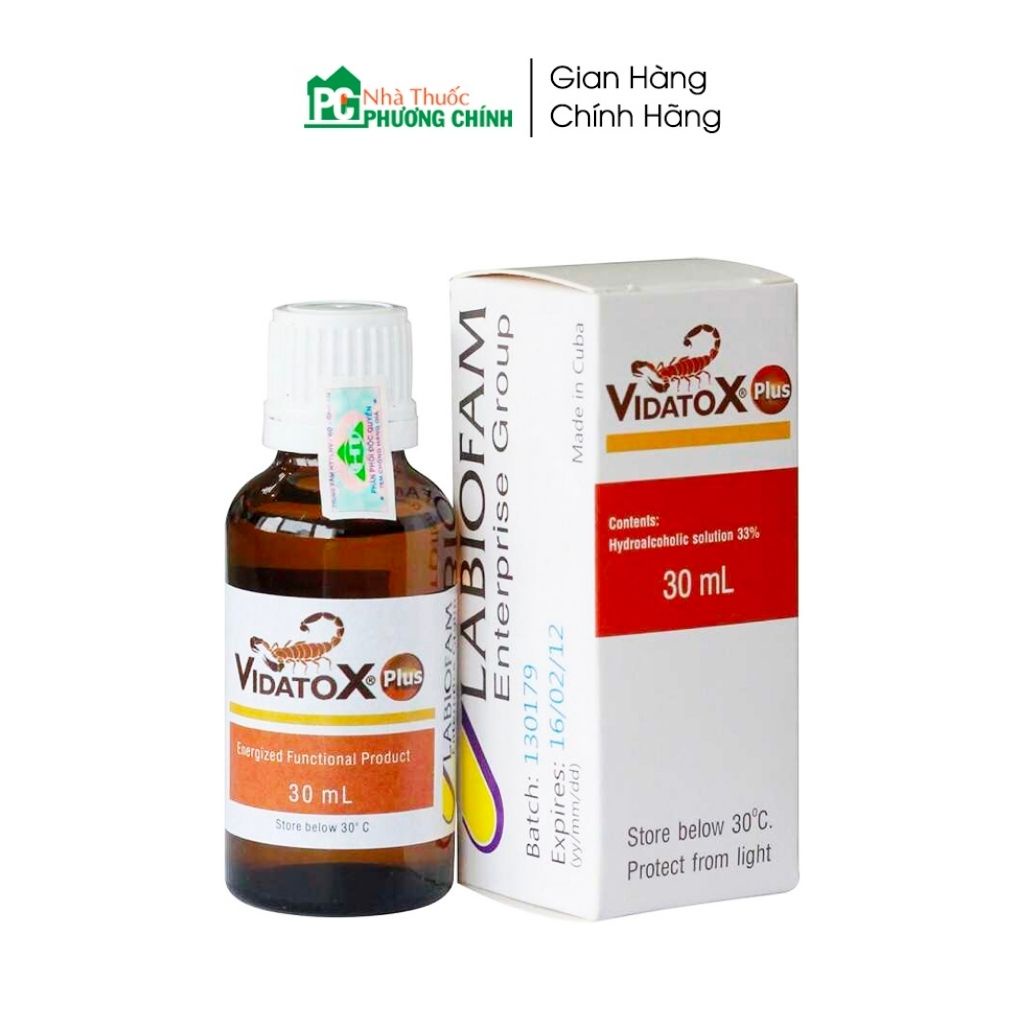 Nọc Bọ Cạp Xanh Vidatox Plus Cuba Giúp Giảm Đau, Giảm Tác Hại Hóa Xạ Trị &amp; Tăng Miễn Dịch Cho Người Ung Thư (Chai 30ml)